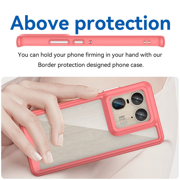 For Motorola Edge 50 Ultra Global Colorful Series Acrylic Hybrid TPU Phone Case(Red)