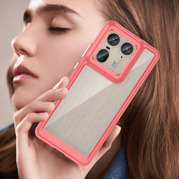 For Motorola Edge 50 Ultra Global Colorful Series Acrylic Hybrid TPU Phone Case(Red)
