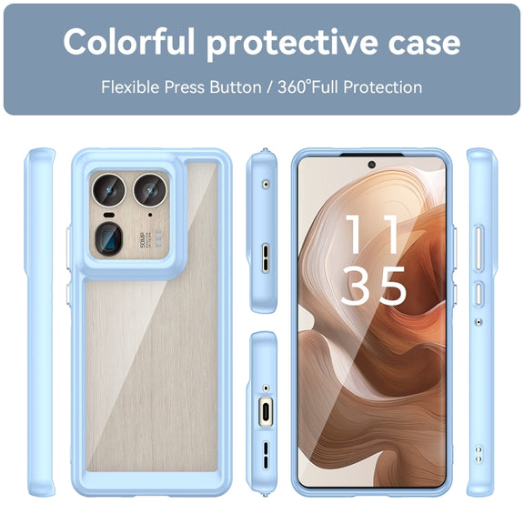 For Motorola Edge 50 Ultra Global Colorful Series Acrylic Hybrid TPU Phone Case(Blue)