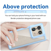 For Motorola Edge 50 Ultra Global Colorful Series Acrylic Hybrid TPU Phone Case(Blue)