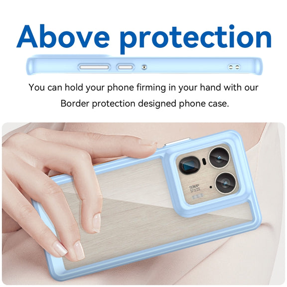 For Motorola Edge 50 Ultra Global Colorful Series Acrylic Hybrid TPU Phone Case(Blue)