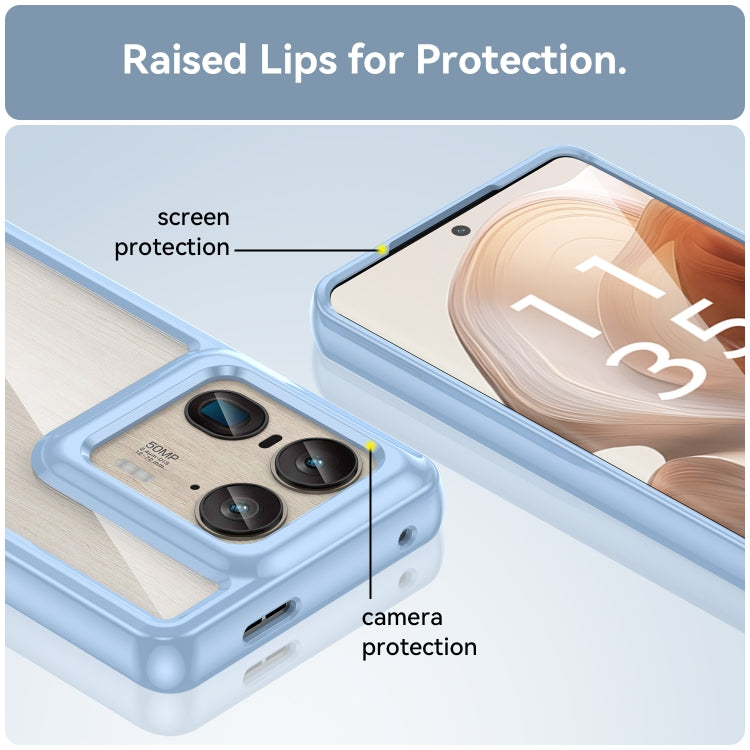 For Motorola Edge 50 Ultra Global Colorful Series Acrylic Hybrid TPU Phone Case(Blue)