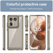 For Motorola Edge 50 Ultra Global Colorful Series Acrylic Hybrid TPU Phone Case(Transparent Grey)