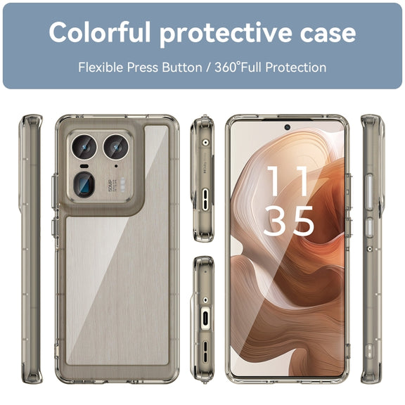 For Motorola Edge 50 Ultra Global Colorful Series Acrylic Hybrid TPU Phone Case(Transparent Grey)