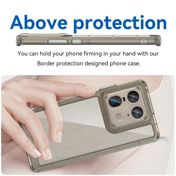 For Motorola Edge 50 Ultra Global Colorful Series Acrylic Hybrid TPU Phone Case(Transparent Grey)