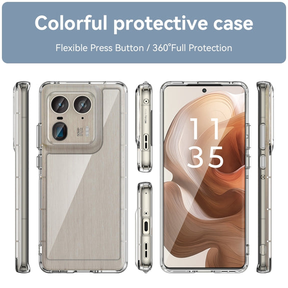 For Motorola Edge 50 Ultra Global Colorful Series Acrylic Hybrid TPU Phone Case(Transparent)