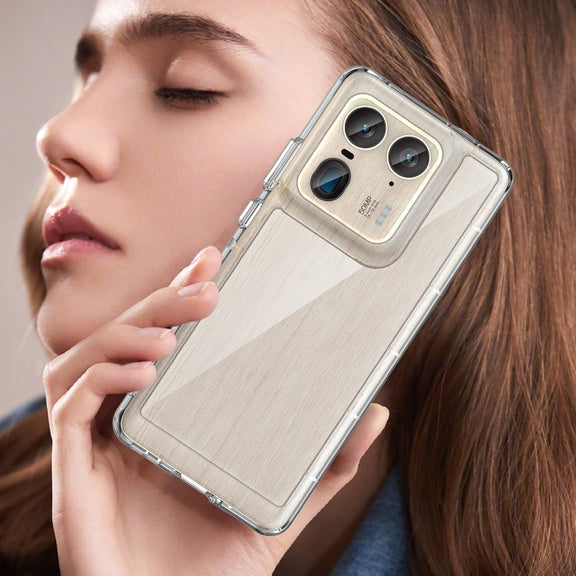 For Motorola Edge 50 Ultra Global Colorful Series Acrylic Hybrid TPU Phone Case(Transparent)