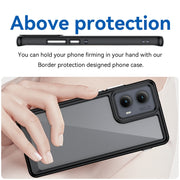 For Motorola Edge 2024 Colorful Series Acrylic Hybrid TPU Phone Case(Black)