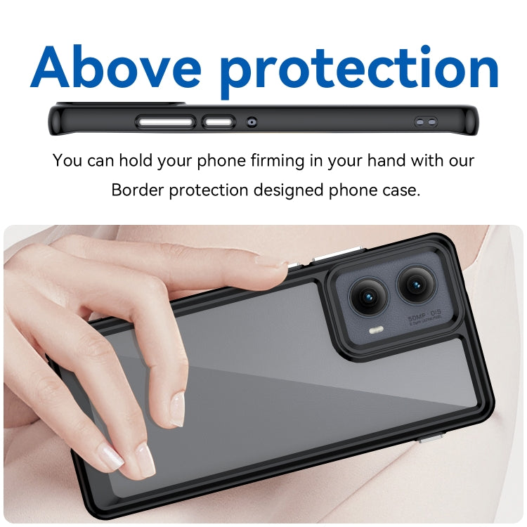 For Motorola Edge 2024 Colorful Series Acrylic Hybrid TPU Phone Case(Black)