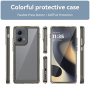 For Motorola Edge 2024 Colorful Series Acrylic Hybrid TPU Phone Case(Transparent Grey)