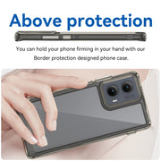 For Motorola Edge 2024 Colorful Series Acrylic Hybrid TPU Phone Case(Transparent Grey)