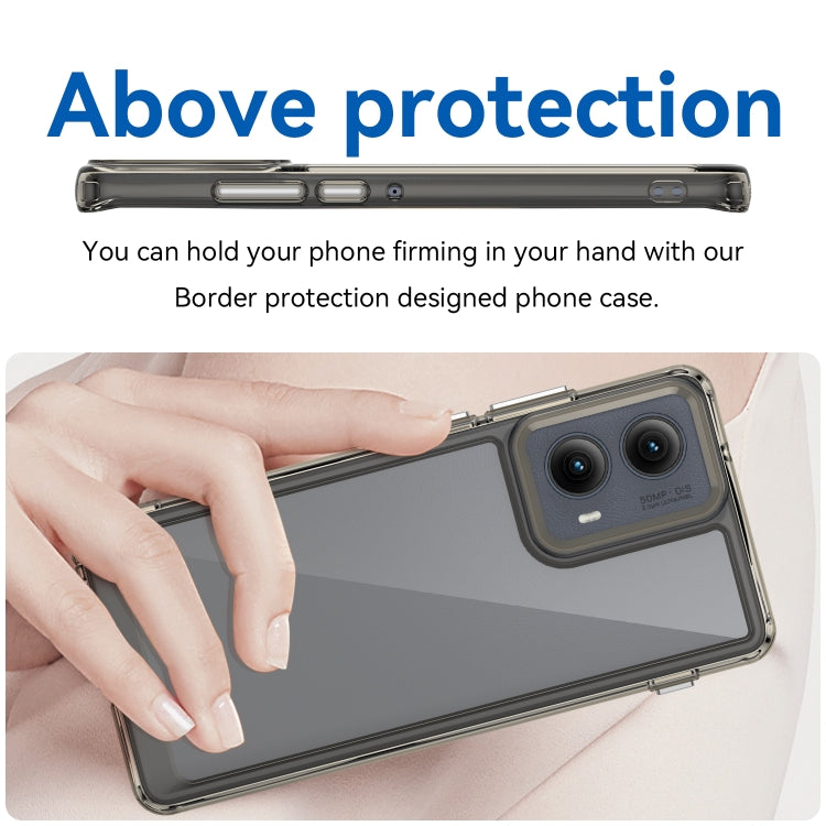 For Motorola Edge 2024 Colorful Series Acrylic Hybrid TPU Phone Case(Transparent Grey)