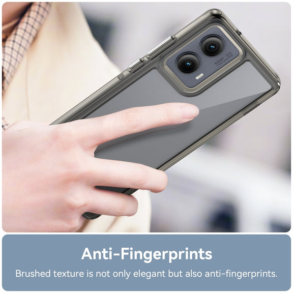 For Motorola Edge 2024 Colorful Series Acrylic Hybrid TPU Phone Case(Transparent Grey)