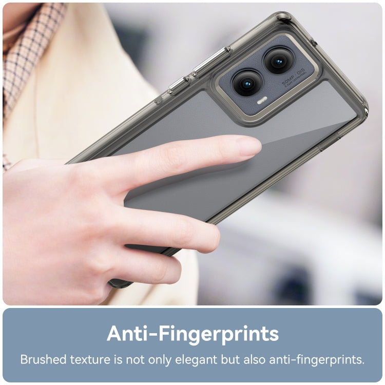 For Motorola Edge 2024 Colorful Series Acrylic Hybrid TPU Phone Case(Transparent Grey)