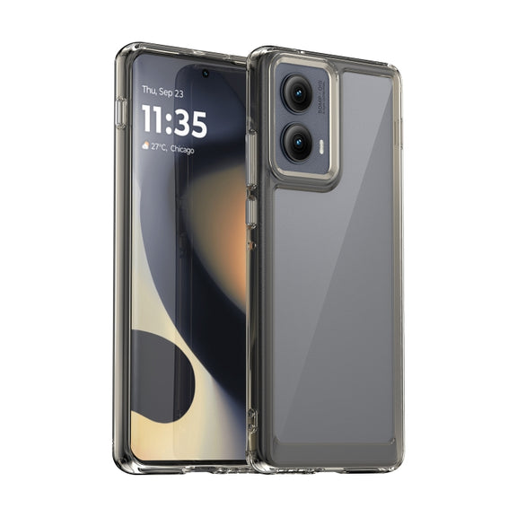 For Motorola Edge 2024 Colorful Series Acrylic Hybrid TPU Phone Case(Transparent Grey)
