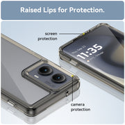 For Motorola Edge 2024 Colorful Series Acrylic Hybrid TPU Phone Case(Transparent Grey)