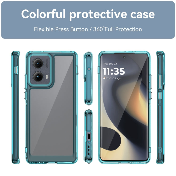 For Motorola Edge 2024 Colorful Series Acrylic Hybrid TPU Phone Case(Transparent Blue)