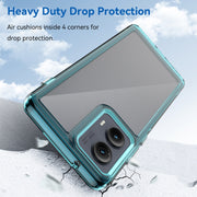 For Motorola Edge 2024 Colorful Series Acrylic Hybrid TPU Phone Case(Transparent Blue)