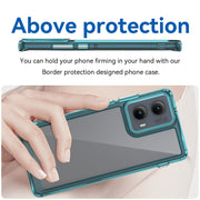 For Motorola Edge 2024 Colorful Series Acrylic Hybrid TPU Phone Case(Transparent Blue)