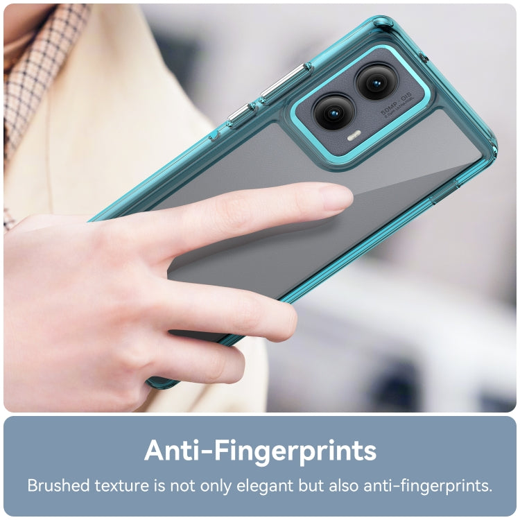 For Motorola Edge 2024 Colorful Series Acrylic Hybrid TPU Phone Case(Transparent Blue)