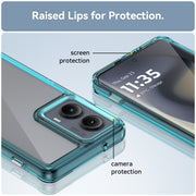 For Motorola Edge 2024 Colorful Series Acrylic Hybrid TPU Phone Case(Transparent Blue)