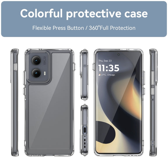 For Motorola Edge 2024 Colorful Series Acrylic Hybrid TPU Phone Case(Transparent)