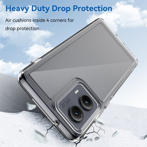 For Motorola Edge 2024 Colorful Series Acrylic Hybrid TPU Phone Case(Transparent)