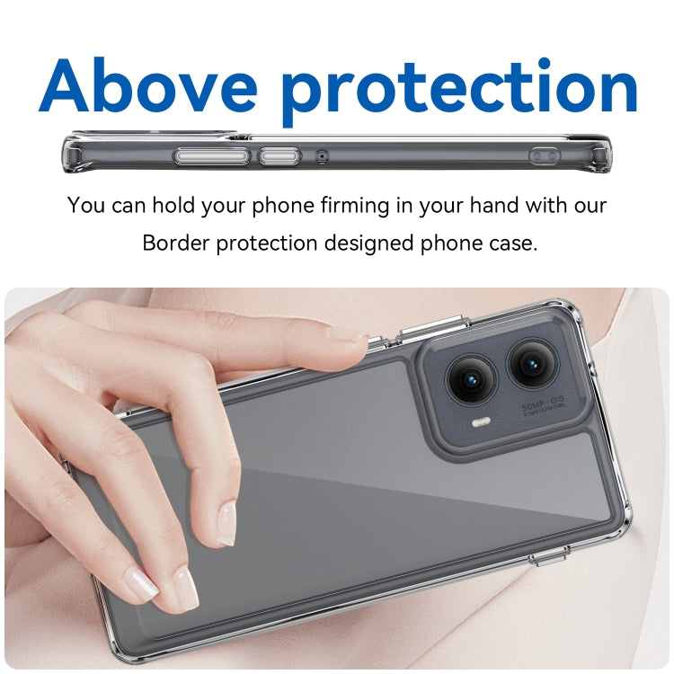 For Motorola Edge 2024 Colorful Series Acrylic Hybrid TPU Phone Case(Transparent)
