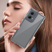 For Motorola Edge 2024 Colorful Series Acrylic Hybrid TPU Phone Case(Transparent)