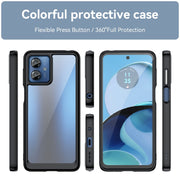 For Motorola Moto G14 Colorful Series Acrylic Hybrid TPU Phone Case(Black)
