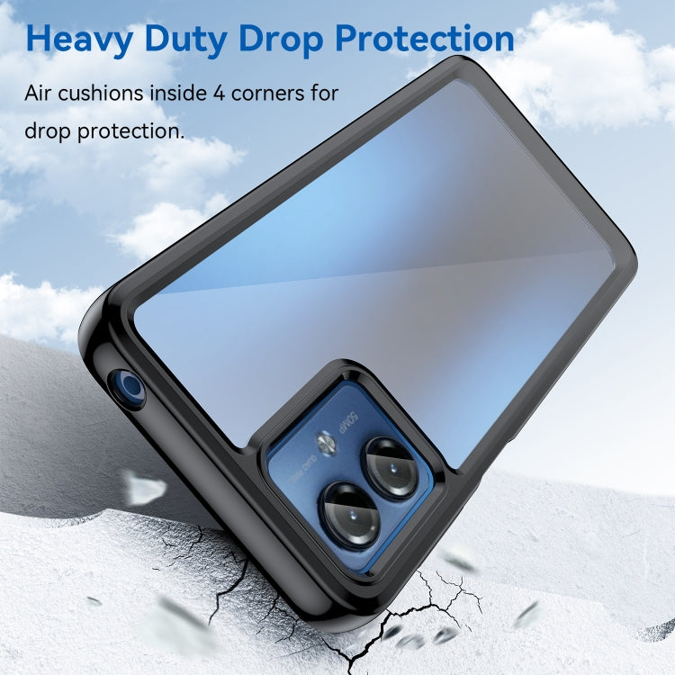 For Motorola Moto G14 Colorful Series Acrylic Hybrid TPU Phone Case(Black)