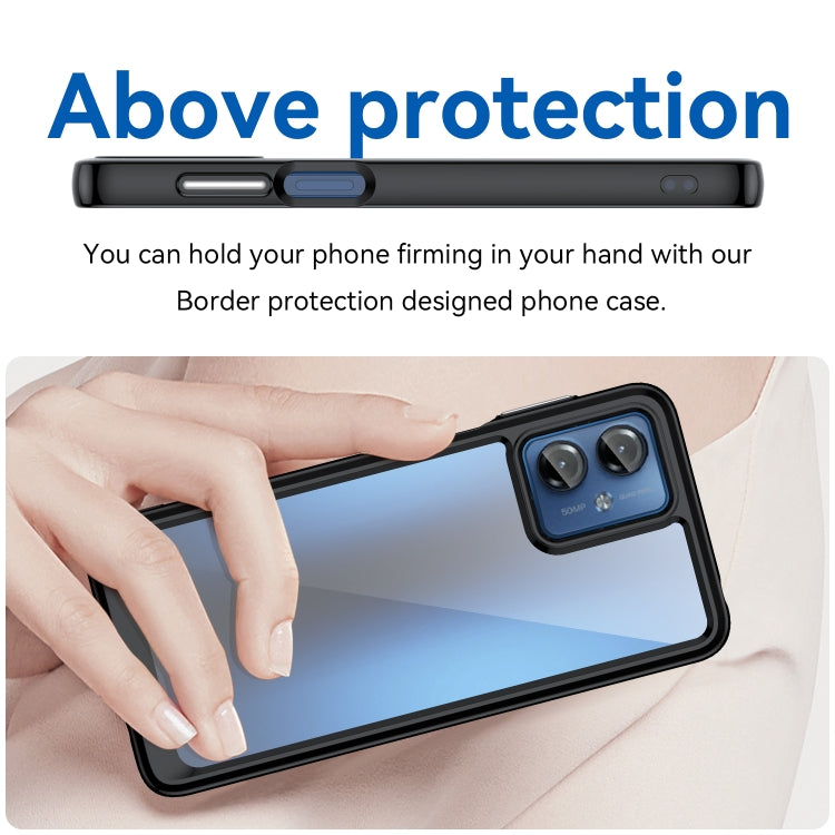 For Motorola Moto G14 Colorful Series Acrylic Hybrid TPU Phone Case(Black)