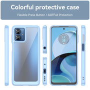 For Motorola Moto G14 Colorful Series Acrylic Hybrid TPU Phone Case(Blue)
