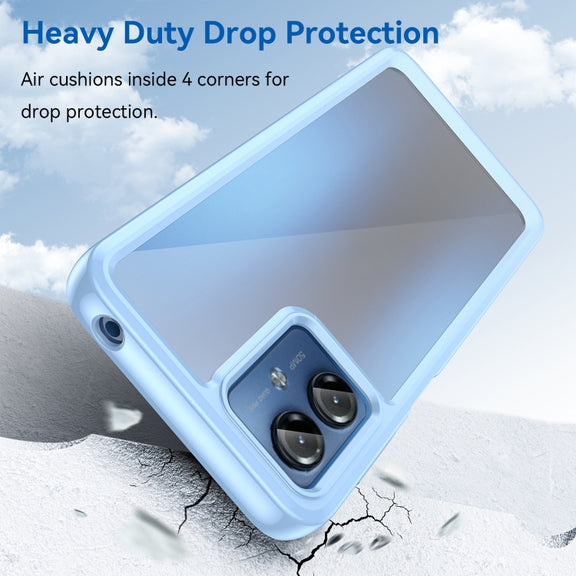 For Motorola Moto G14 Colorful Series Acrylic Hybrid TPU Phone Case(Blue)