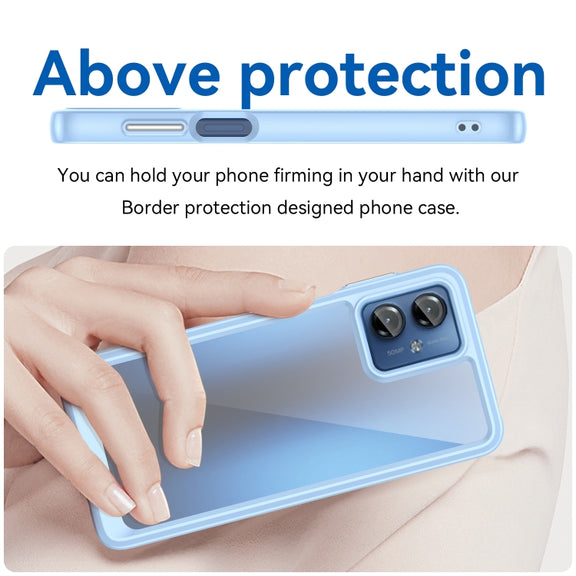 For Motorola Moto G14 Colorful Series Acrylic Hybrid TPU Phone Case(Blue)
