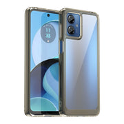 For Motorola Moto G14 Colorful Series Acrylic Hybrid TPU Phone Case(Transparent Grey)