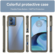 For Motorola Moto G14 Colorful Series Acrylic Hybrid TPU Phone Case(Transparent Grey)