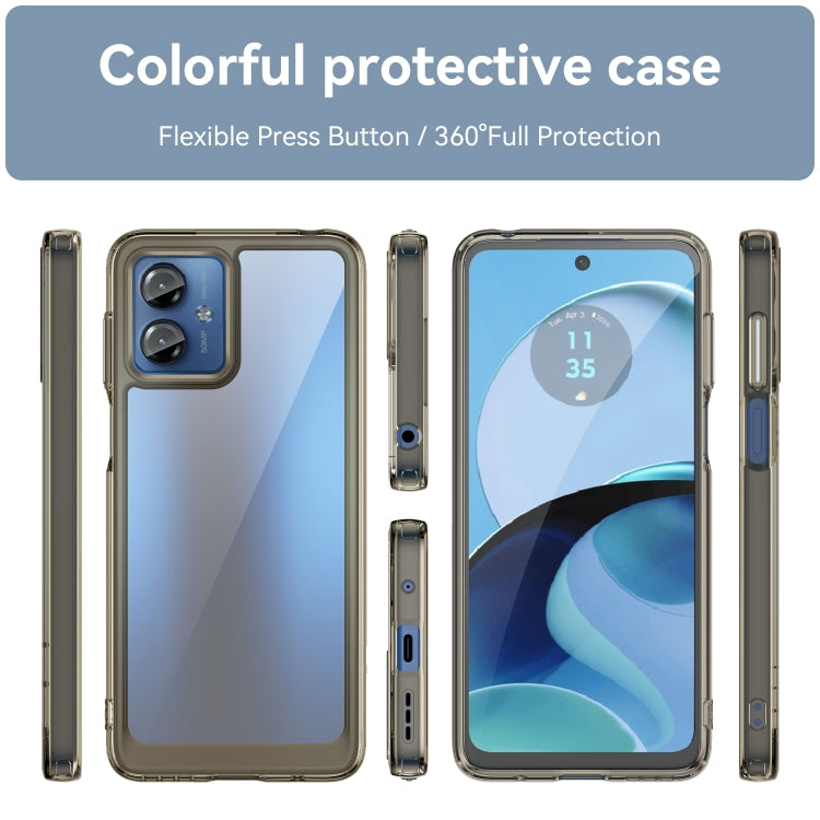 For Motorola Moto G14 Colorful Series Acrylic Hybrid TPU Phone Case(Transparent Grey)