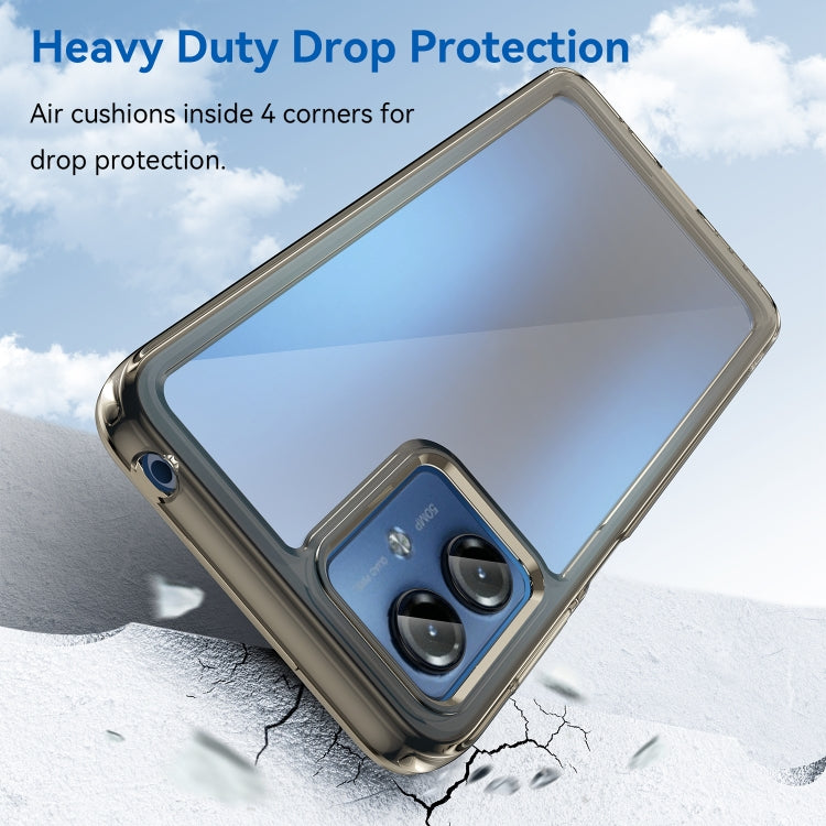 For Motorola Moto G14 Colorful Series Acrylic Hybrid TPU Phone Case(Transparent Grey)