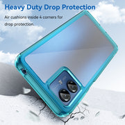 For Motorola Moto G14 Colorful Series Acrylic Hybrid TPU Phone Case(Transparent Blue)