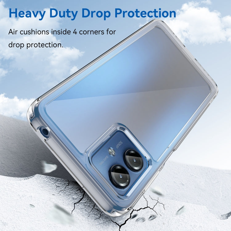 For Motorola Moto G14 Colorful Series Acrylic Hybrid TPU Phone Case(Transparent)