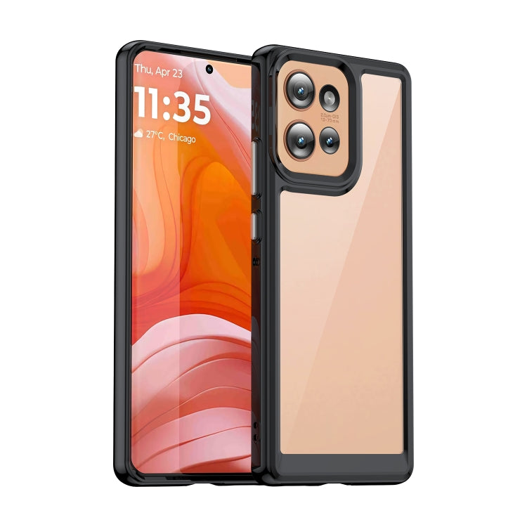 For Motorola Edge 50 Colorful Series Acrylic Hybrid TPU Phone Case(Black) - free shipping - PMC TechLife - Order now!