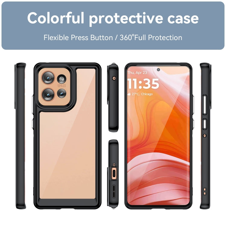 For Motorola Edge 50 Colorful Series Acrylic Hybrid TPU Phone Case(Black) - free shipping - PMC TechLife - Order now!