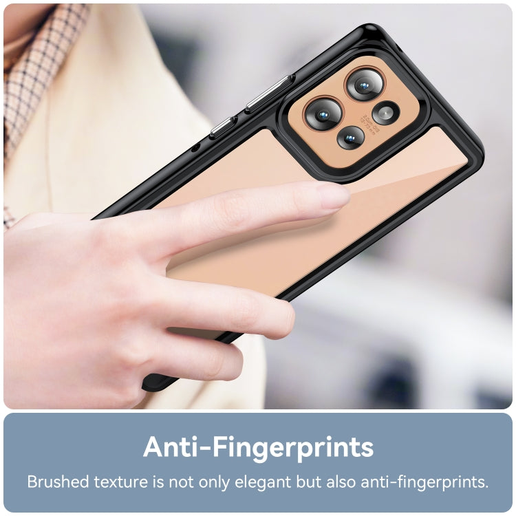 For Motorola Edge 50 Colorful Series Acrylic Hybrid TPU Phone Case(Black) - free shipping - PMC TechLife - Order now!