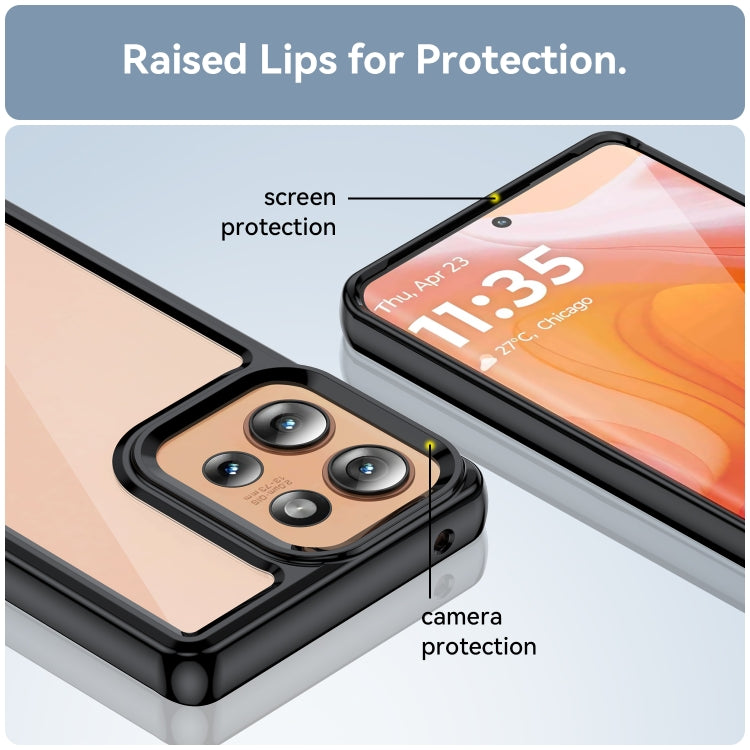 For Motorola Edge 50 Colorful Series Acrylic Hybrid TPU Phone Case(Black) - free shipping - PMC TechLife - Order now!