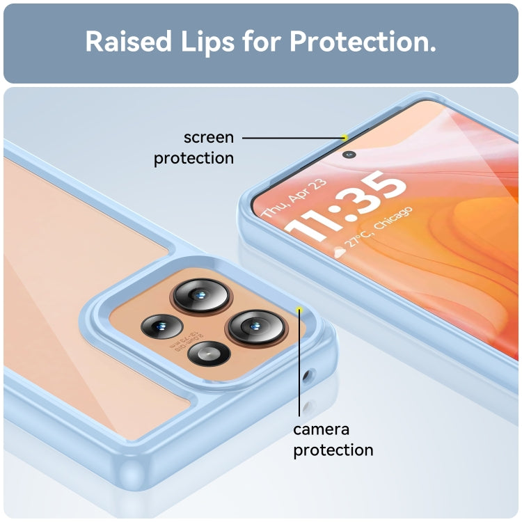 For Motorola Edge 50 Colorful Series Acrylic Hybrid TPU Phone Case(Blue)