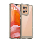 For Motorola Edge 50 Colorful Series Acrylic Hybrid TPU Phone Case(Transparent Grey)