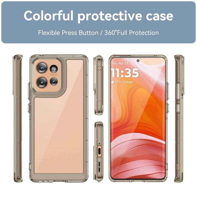 For Motorola Edge 50 Colorful Series Acrylic Hybrid TPU Phone Case(Transparent Grey)