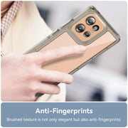 For Motorola Edge 50 Colorful Series Acrylic Hybrid TPU Phone Case(Transparent Grey)