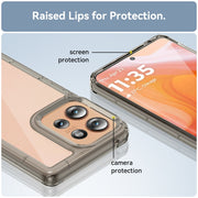 For Motorola Edge 50 Colorful Series Acrylic Hybrid TPU Phone Case(Transparent Grey)